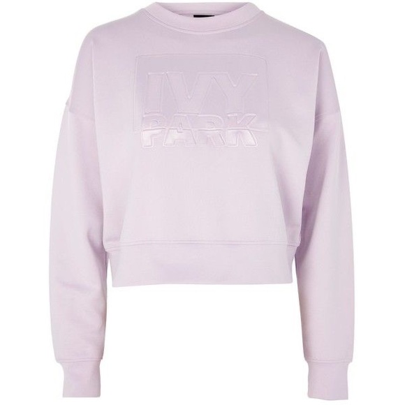 Ivy Park Embossed Logo Cropped Sweatshirt - Lilac - X-Small - Picture 5 of 9